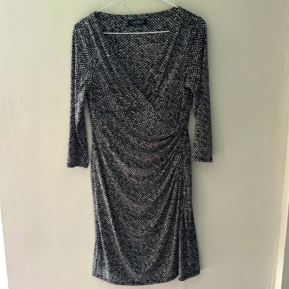 Lauren Ralph Lauren Snake skin faux Wrap dress size 0P